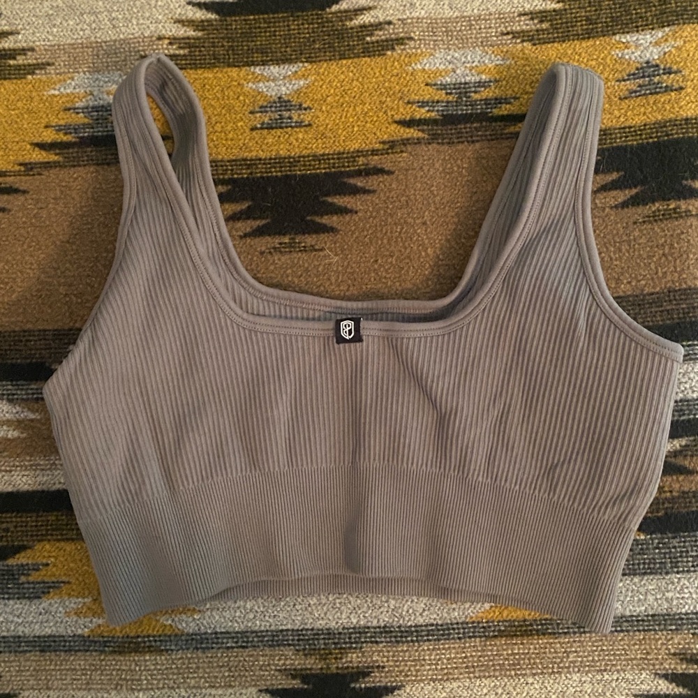 Born Primitive Gray Ribbed Studio Bra - Picture 2 of 2